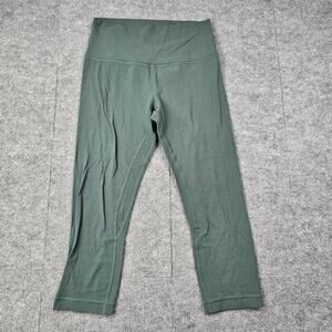 Lululemon Align Leggings Womens 8 Green High Rise Crop Yoga Activewear Athletic